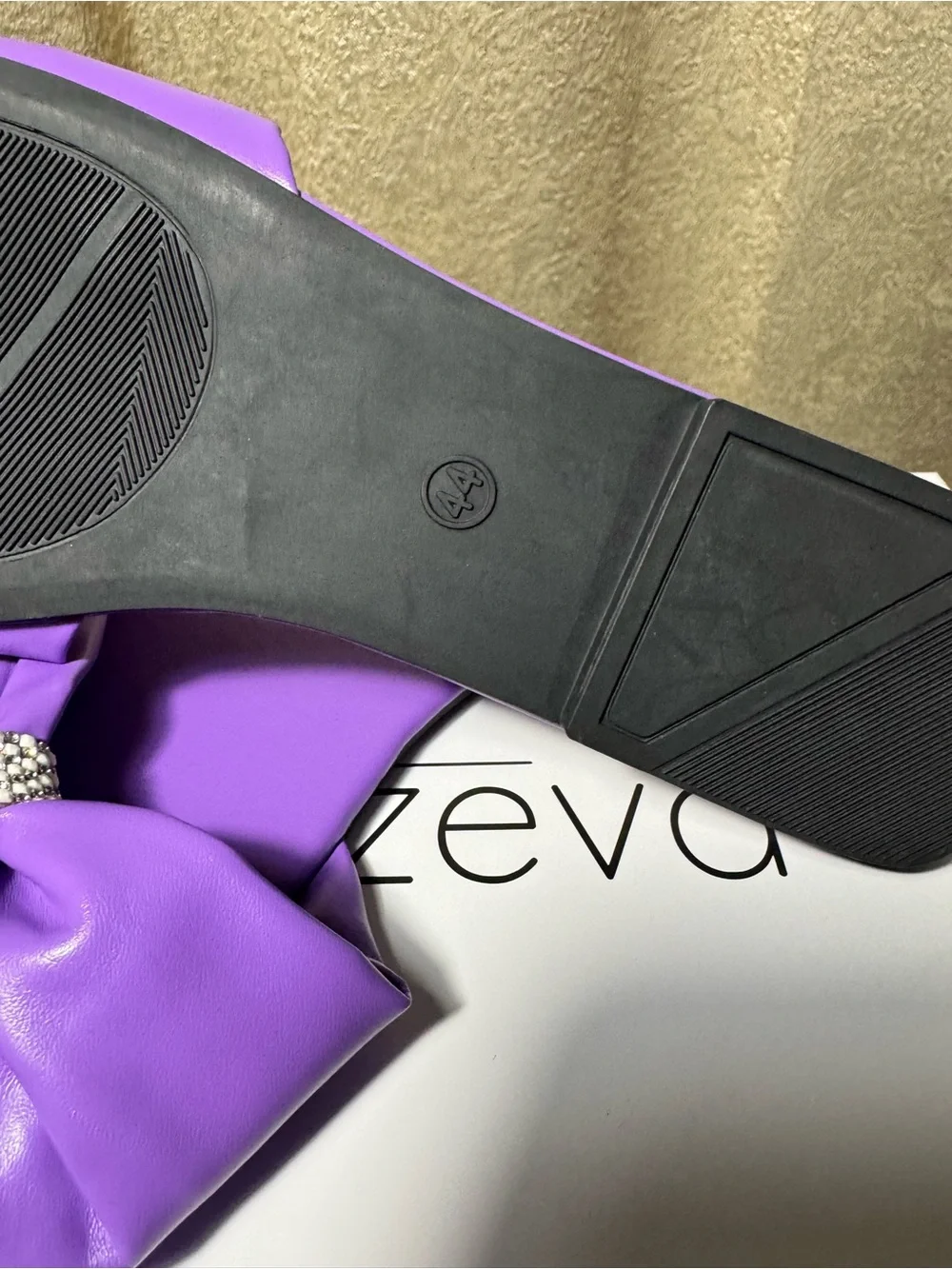 Purple Bow Slide Sandals for Women